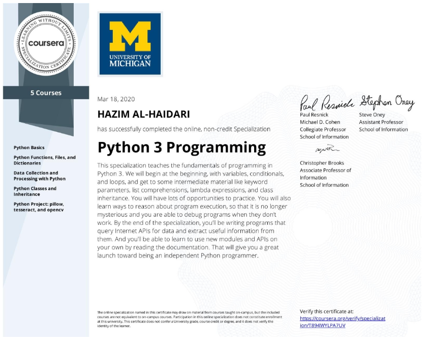 Python 3 Programming